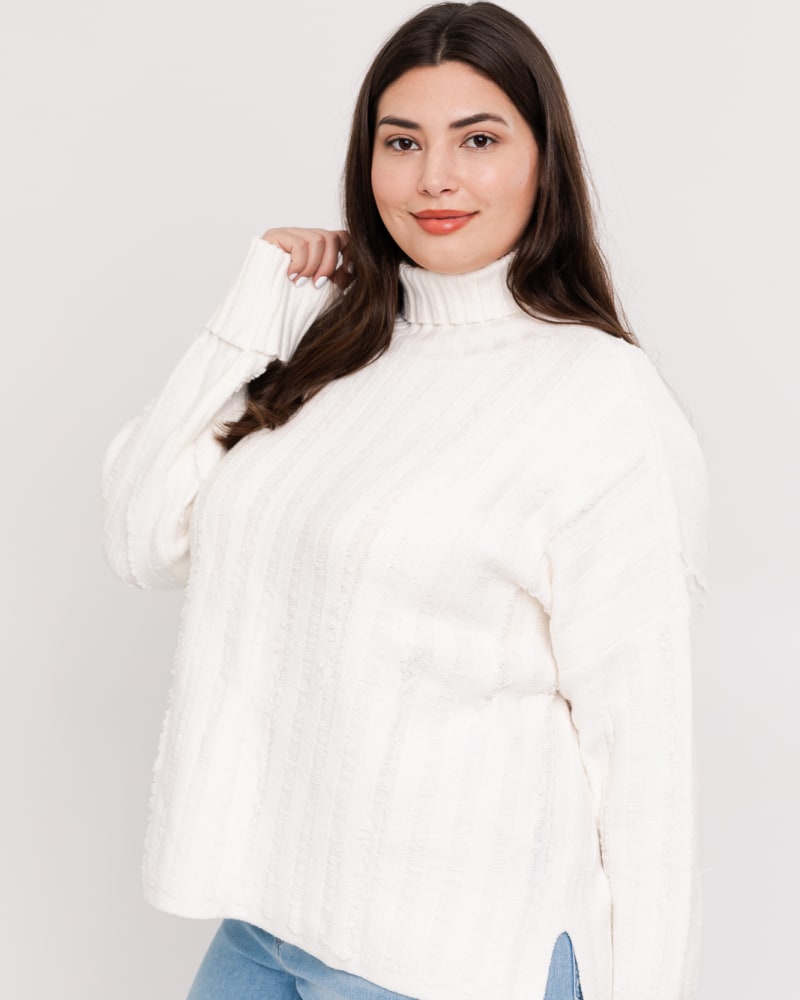 Front of plus size Tara Ribbed Turtleneck Sweater by Gilli | Dia&Co | dia_product_style_image_id:170631
